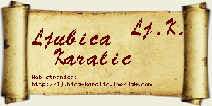 Ljubica Karalić vizit kartica